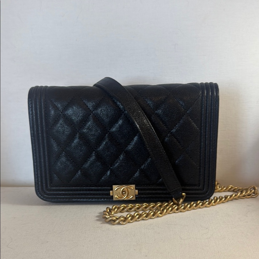 Chanel Quilted Boy Wallet On Chain